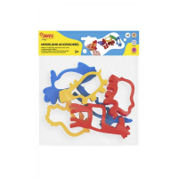 Jovi Modelling Accessories Bolsa Colgable con 6 Moldes de Corte Animales de Jungla - Moldes de Plastico para Plastilina - Formas de Animales de la Selva - Color Surtido