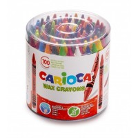 Carioca Pack de 100 Ceras Pastel - Colores Brillantes - Lavables - Cuerpo de Ø 8mm - Color Varios