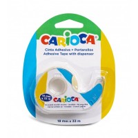 Carioca Portarollos + Cinta Adhesiva Transparente 19mm x 33m - No Amarillea con el Tiempo - Ideal para Papel y Carton