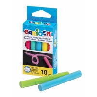 Carioca Pack de 10 Tizas Estandar - sin Polvo - Colores Brillantes - Lavables - Faciles de Borrar - Color Varios