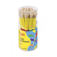 Jovi Jumbo Paint Brushes Bote 20 Pinceles Medianos Pelo Cerda - Gruesos de Pelo Natural - Mango de Plastico - No Gotean - Limpieza Facil - Sistema de Corona Antirrodamiento - Color Varios