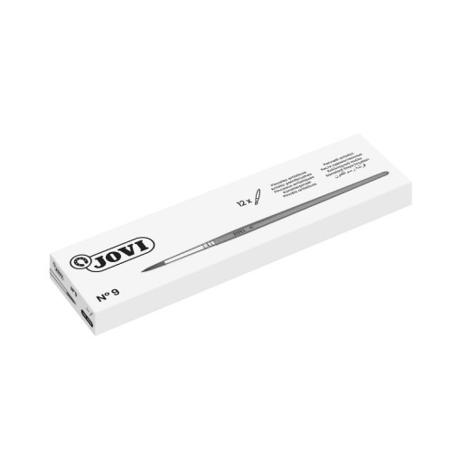 Jovi Pinceles Artisticos Pelo Poney Nº 9 - Pelo Natural - Mango de Madera - Calibre 00 al 12 - Punta Redonda - Pelo Suave - Color Varios