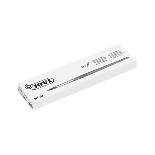 Jovi Pinceles Artisticos Pelo Poney Nº 10 - Pelo Natural - Mango de Madera - Calibre 00 al 12 - Punta Redonda - Pelo Suave - Color Varios