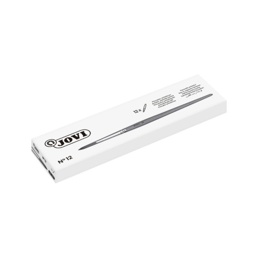Jovi Pinceles Artisticos Pelo Poney Nº 12 - Pelo Natural - Mango de Madera - Calibre 00 al 12 - Punta Redonda - Pelo Suave - Color Varios