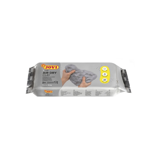 Jovi Air Dry Pasta para Modelar 250gr - Endurecible al Aire - Tacto Fresco - Facil de Moldear - Multi-Superficie - Secado en 24H - Acabado Fino - Color Gris