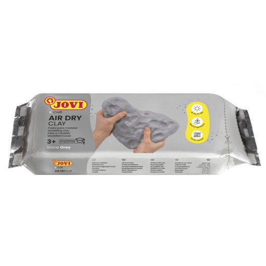 Jovi Air Dry Pasta para Modelar 1000gr - Endurecible al Aire - Tacto Fresco - Facil de Moldear - Multi-Superficie - Secado en 24H - Acabado Fino - Color Gris