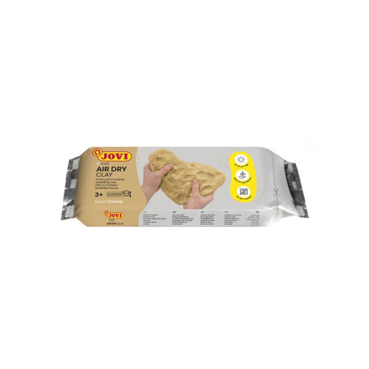 Jovi Air Dry Pasta para Modelar 250gr - Endurecible al Aire - Tacto Fresco - Facil de Moldear - Multi-Superficie - Secado en 24H - Acabado Fino - Color Ocre