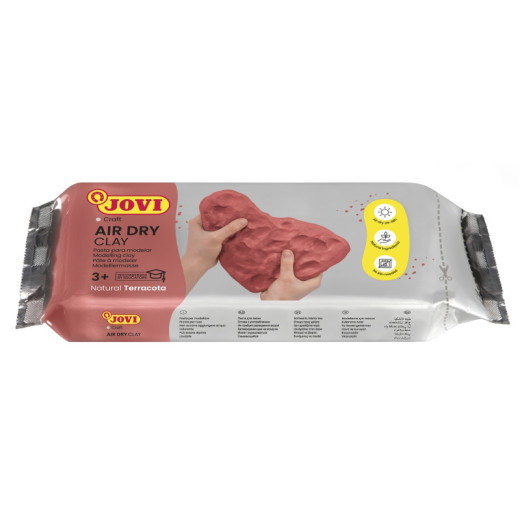 Jovi Air Dry Pasta para Modelar 1000gr - Endurecible al Aire - Tacto Fresco - Facil de Moldear - Multi-Superficie - Secado en 24H - Acabado Fino - Color Terracota
