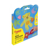 Jovi My First Crayon Estuche de 8 Ceras con Forma de Oso - Resistentes - No Manchan - Diseño Ergonomico - Fomenta El Correcto Agarre - Trazos Finos y Gruesos - Color Surtido