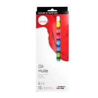 Daler Rowney Simply Pack de 12 Pinturas Oleo 12ml - Excelente Resistencia a la Luz - Colores Surtidos