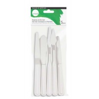 Daler Rowney Simply Pack de 5 Espatulas de Plastico - Diferentes Formas - Plastico Duradero - Color Blanco