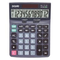 Dohe Calculadora Electronica de Sobremesa - Pantalla LCD de 12 Digitos - Alimentacion Solar y a Pilas - Teclas de Gran Tamaño