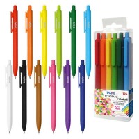 Dohe Pack de 12 Boligrafos Retractiles - Tinta a Juego con el Cuerpo - Blister Incluido