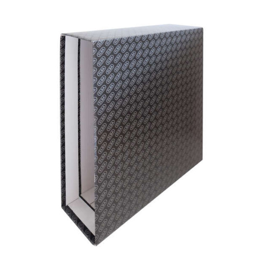 Elba Cajetines para Archivadores y Carpetas de Anillas - Tamaño Folio - Lomo de 85mm - Material de Carton Plastificado - Color Negro