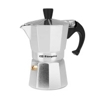 Orbegozo KF 200 Cafetera de Aluminio - Disfruta de Momentos Inolvidables con tu Cafe Favorito - Capacidad para 2 Tazas - Mango Ergonomico - Valvula de Seguridad y Facil Limpieza