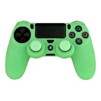 FR-TEC Funda Protectora + Grips Antideslizantes Glow in The Dark para Dualshock - Brilla en La Oscuridad - Color Verde