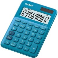 Casio MS-20UC Calculadora de Sobremesa Pequeña - Pantalla LCD de 12 Digitos - Alimentacion Solar y Pilas - Color Azul