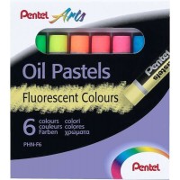 Pentel Oil Pastels Pack de 6 Pasteles Oleo Fluorescentes - Blandos