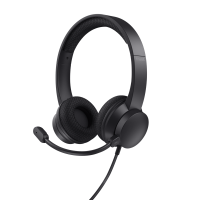 Trust Auriculares USB Supraaurales con Microfono - Cancelacion de Ruido - Diadema Ajustable - Conexion USB y USB-C