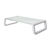 Trust Soporte de Monitor de Cristal Templado - Ergonomico y Organizador - Eleva tu Portatil o Monitor para Mayor Espacio