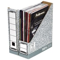 Fellowes Bankers Box Revistero A4 80mm - Montaje Manual - Carton Reciclado Certificacion FSC - Color Gris