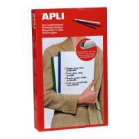 Apli Pack de 50 Encuadernadores Deslizantes - Facil y Rapido - Ranura para Insercion - Capacidad 100 Hojas - Color Blanco