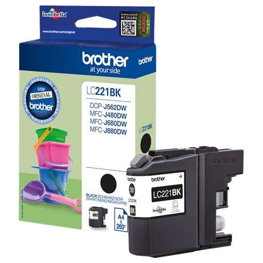 Brother LC221 Negro Cartucho de Tinta Original - LC221BKBP