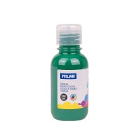 Milan Botella de Tempera 125ml - Tapon Dosificador - Secado Rapido - Mezclable - Color Verde Oscuro