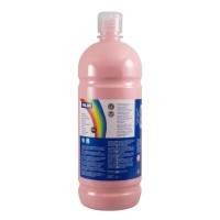 Milan Botella de Tempera 1000ml - Tapon Dosificador - Secado Rapido - Mezclable - Color Rosa Palido