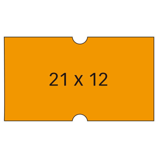 Apli Etiquetas Naranjas para Maquinas de Precios de 1 Linea - Tamaño 21x12mm - Pack de 6 Rollos - Adhesivo Permanente - Compatibles con Modelos 101418 y 101948