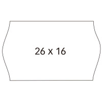 Apli Etiquetas Blancas para Maquinas Etiquetadoras de Precios de 2 Lineas - Tamaño 26 x 16mm - Adhesivo Permanente con Cantos Sinusoidales - Alta Calidad y Compatibles con Modelos 101419 y 102365