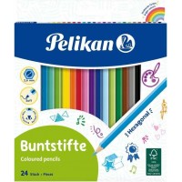 Pelikan Caja de 24 Lapices de Colores Hexagonales Lacados - Mina Antirotura - FSC