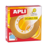 Apli Cinta Adhesiva de Doble Cara 15 mm x 10 m - Transparente