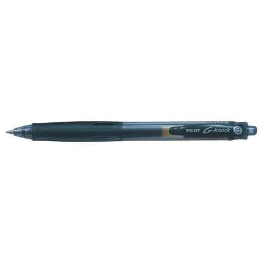 Pilot Boligrafo de Gel G-Knock - Recargable - Fabricado con Plastico Reciclado - Punta de Bola 0.7mm - Trazo 0.32mm - Color Negro