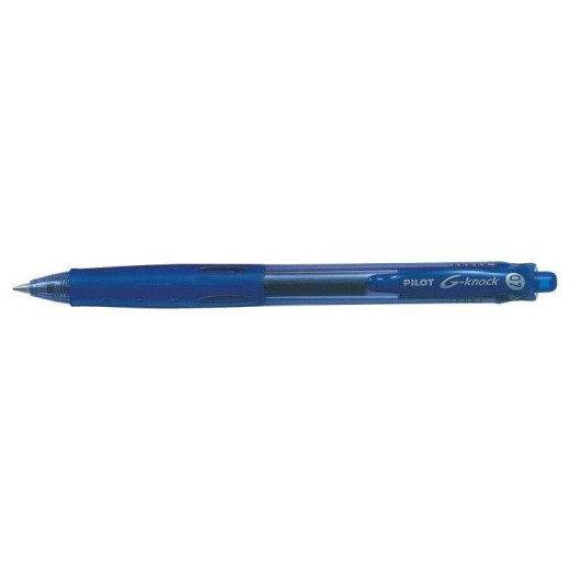 Pilot Boligrafo de Gel G-Knock - Recargable - Fabricado con Plastico Reciclado - Punta de Bola 0.7mm - Trazo 0.32mm - Color Azul