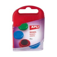 Apli Pack de 8 Imanes Ø 20 mm - Colores Surtidos