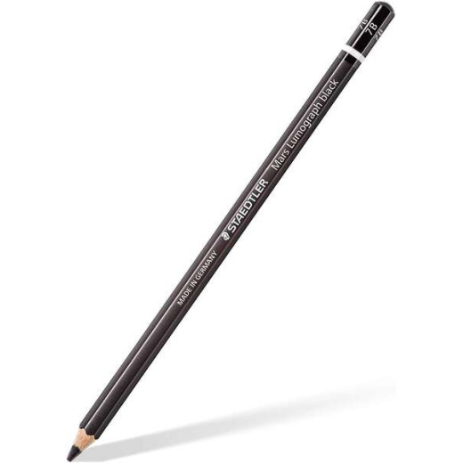 Staedtler Mars Lumograph Black Artist Pencil 100B Lapiz de Grafito - Mina 7B - Resistencia a la Rotura - Madera de Bosques Sostenibles