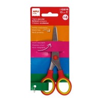 Apli Tijera Escolar 13 cm - Punta Redondeada - Ergonomica - Uso Ambidiestro - Color Rojo