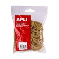 Apli Bolsa de Gomas Elasticas Ø 80x2mm 100grs - Gran Elasticidad y Excelente Resistencia - 70% de Caucho Natural