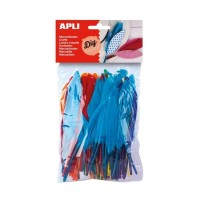 Apli Pack de 100 Plumas de Indio - Medidas entre 9 cm y 14 cm - Colores Surtidos