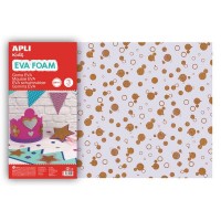 Apli Goma Eva Impresa Purpurina Circulos 600x400 - 3 Hojas Brillantes y Resistentes