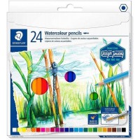 Staedtler 146 10C Pack de 24 Lapices de Colores Acuarelables - Resistentes a la Rotura - Colores Surtidos