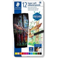 Staedtler Super Soft 149C Pack de 12 Lapices de Colores - Mina Extra Suave - Colores Surtidos