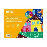 Apli Bloc de Papel de Charol - 85gr - 10 Hojas - Ideal para Manualidades