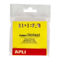 Apli Notas Adhesivas Troquelado Idea 75x75mm Bloc 75 Hojas - 3 Colores Surtidos Fluorescentes - Ideal para Organizar - Vibrante