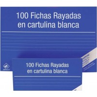 Mariola Pack de 100 Fichas Rayadas Nº4 para Fichero - Medidas 200x120mm - Color Blanco