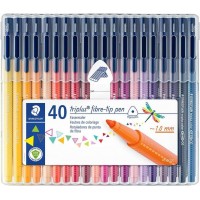 Staedtler Triplus Color 323 Pack de 40 Rotuladores de Punta Fina - Trazo 1mm Aprox - Tinta Base de Agua - Colores Surtidos