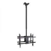 Tooq Soporte XL de Techo para 2 Pantallas 43-86" - Angulo de Giro 180º - Inclinable - Gestion de Cables - Peso Max. por Pantalla 50kg - VESA Max. 600x400mm - Color Negro