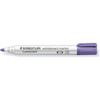 Staedtler Lumocolor 351 Rotulador para Pizarra Blanca - Punta Redonda - Trazo 2mm - Capuchon con Clip - Color Violeta