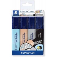 Staedtler Textsurfer Classic 364 Pack de 4 Marcadores Fluorescentes - Secado Rapido - Trazo 1 - 5mm Aprox - Colores Surtidos